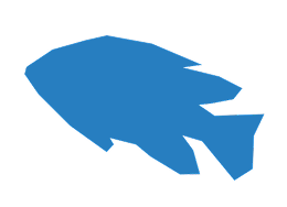 画像：水族館のいきもののシルエット